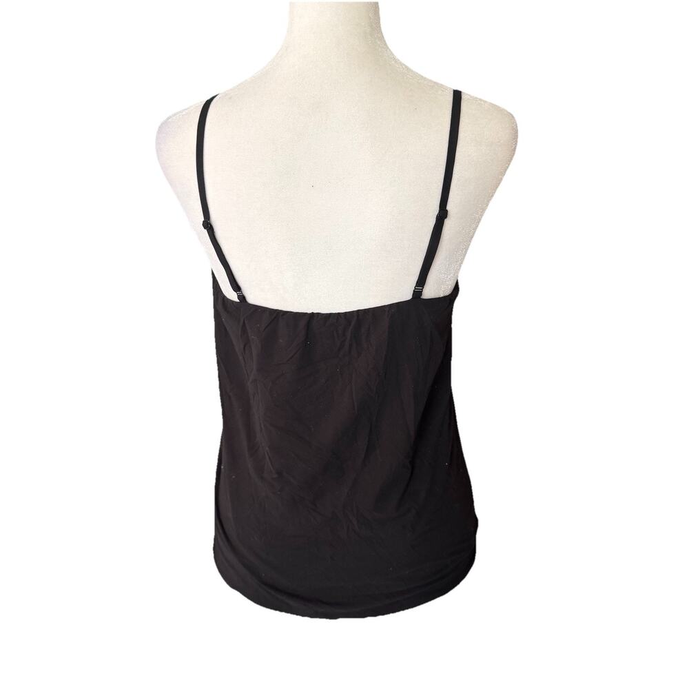 WHBM Womens Large Cami Vneck Tank Top Spaghetti Strap Black Solid Forme - Picture 6 of 7